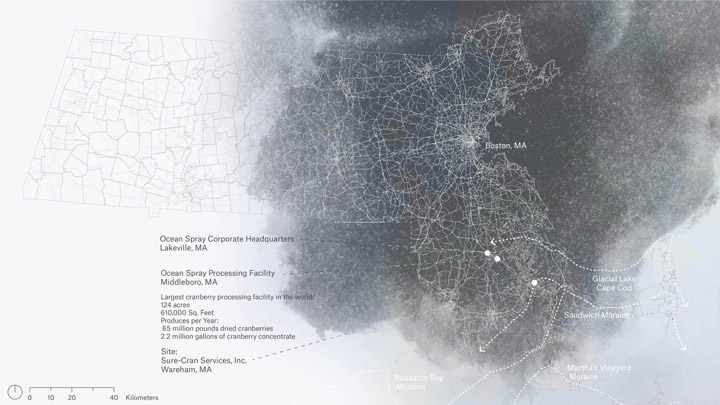 Map of cranberry corporations in MA