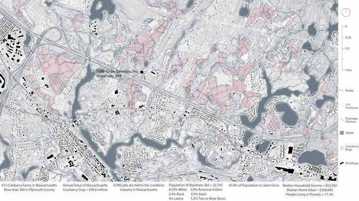 Map of Sure Cran Services sites in MA